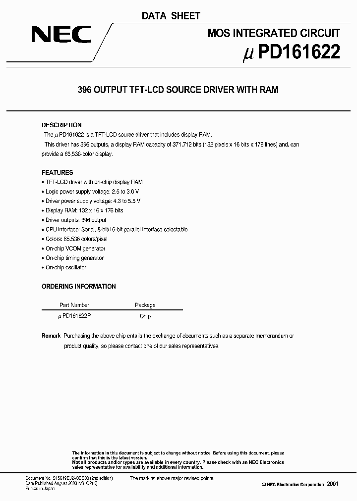 UPD161622P_315755.PDF Datasheet