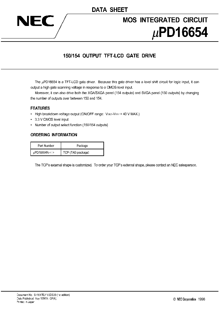 UPD16654_5291.PDF Datasheet