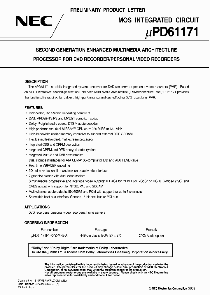 UPD61171_185740.PDF Datasheet