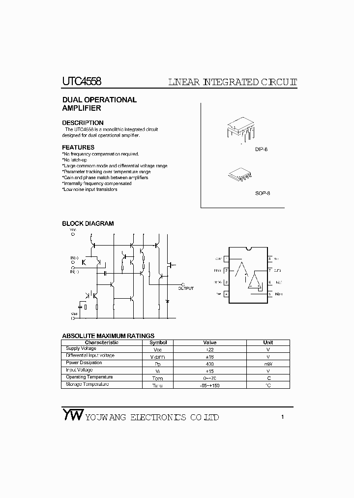 UTC4558_203279.PDF Datasheet