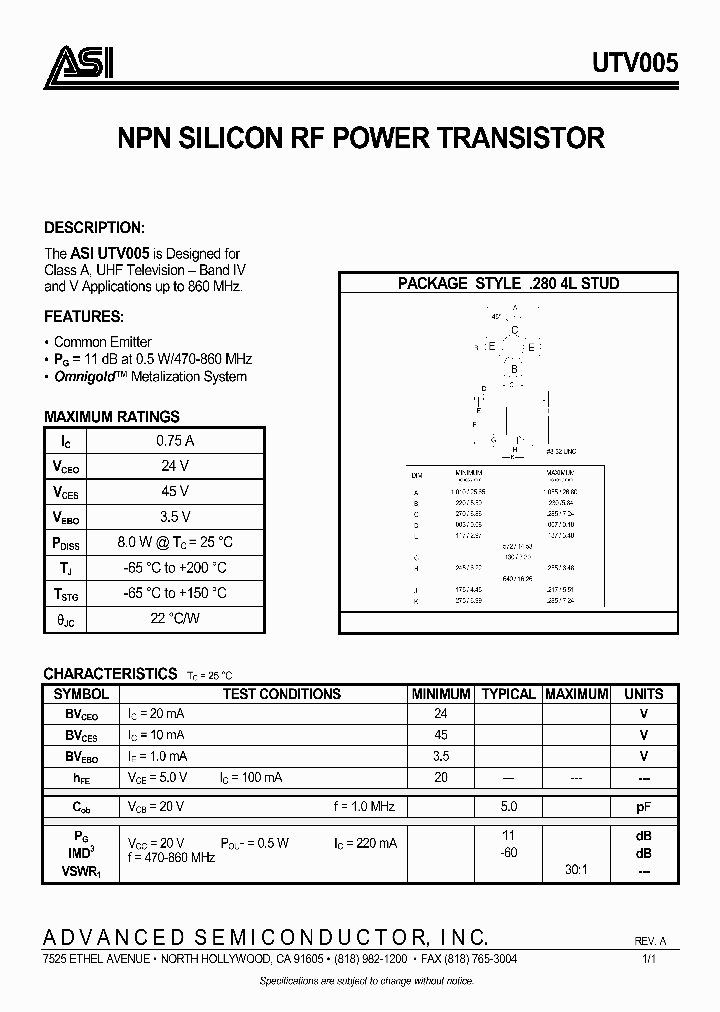 UTV005_348286.PDF Datasheet