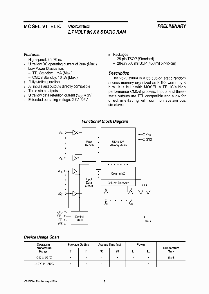 V62C31864_13721.PDF Datasheet