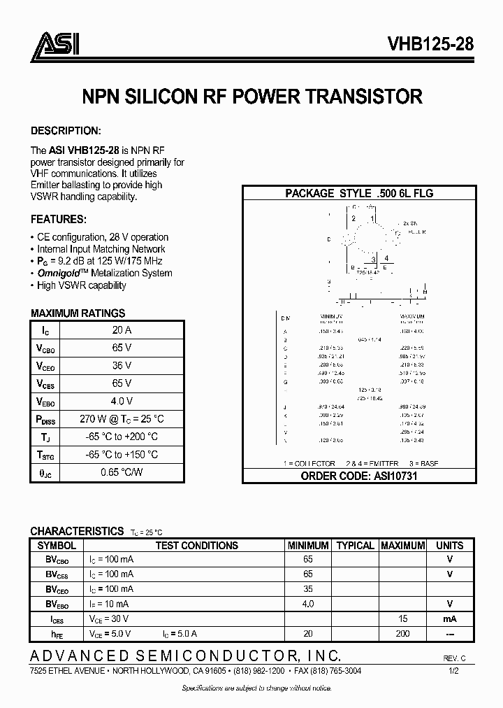 VHB125-28_203494.PDF Datasheet