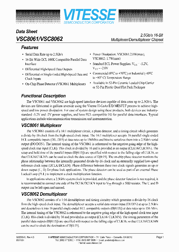 VSC8062QH_191572.PDF Datasheet