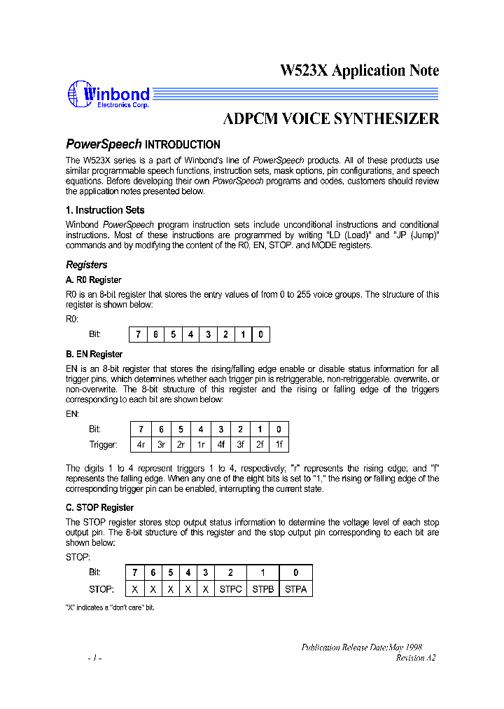 W523XAPPLICATIONNOTE_207339.PDF Datasheet