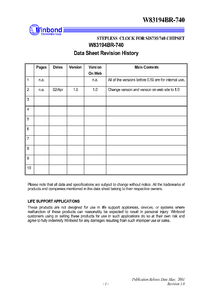 W83194BR-740_328762.PDF Datasheet