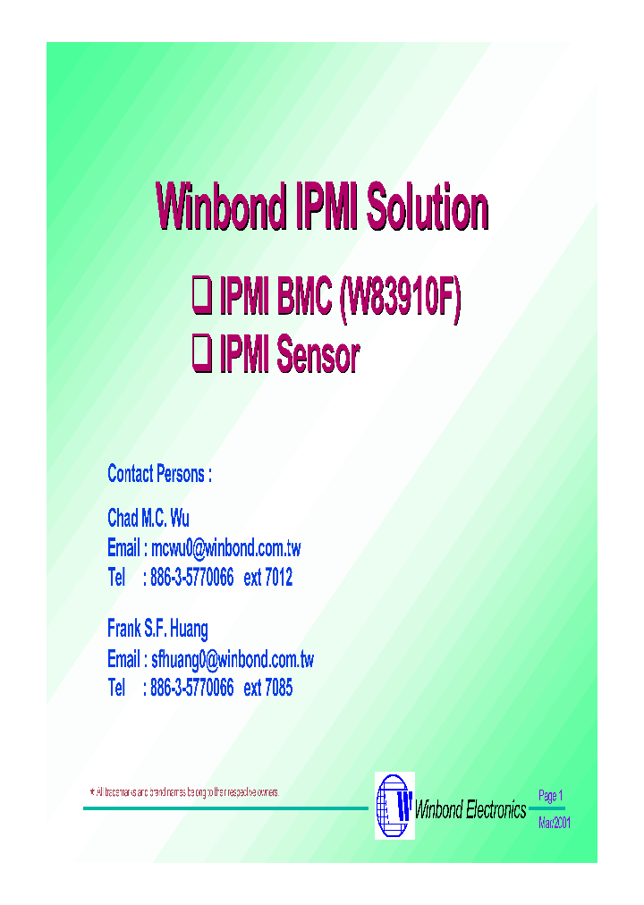 W83910F_307626.PDF Datasheet