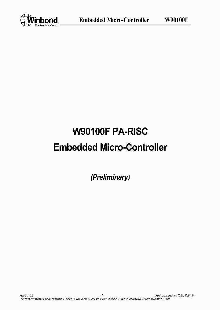 W90100FPA-RISC_318337.PDF Datasheet