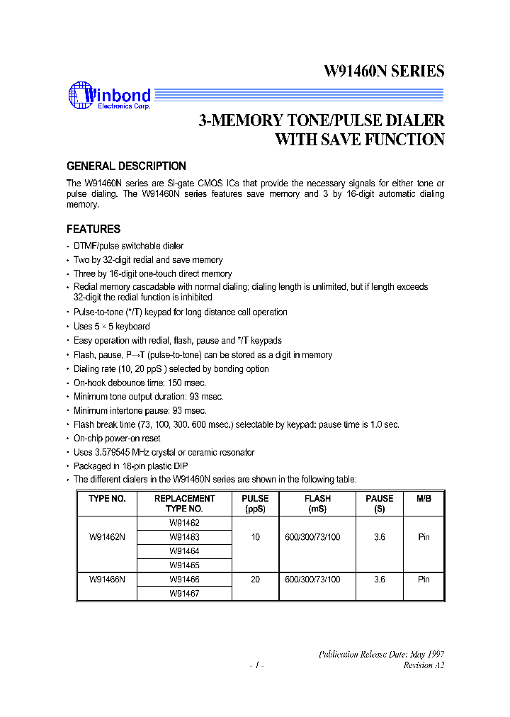 W91460N_52821.PDF Datasheet