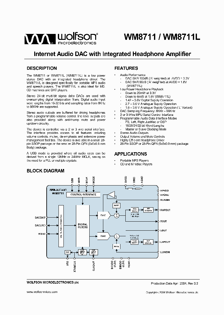WM8711_317335.PDF Datasheet