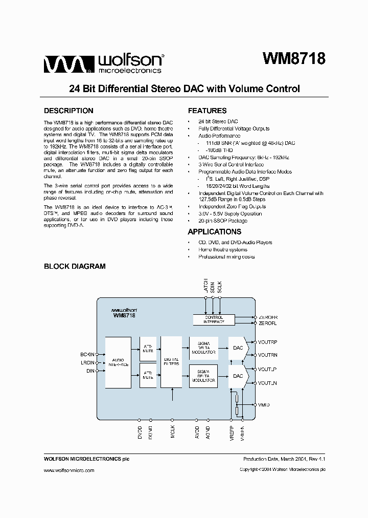 WM8718_367127.PDF Datasheet