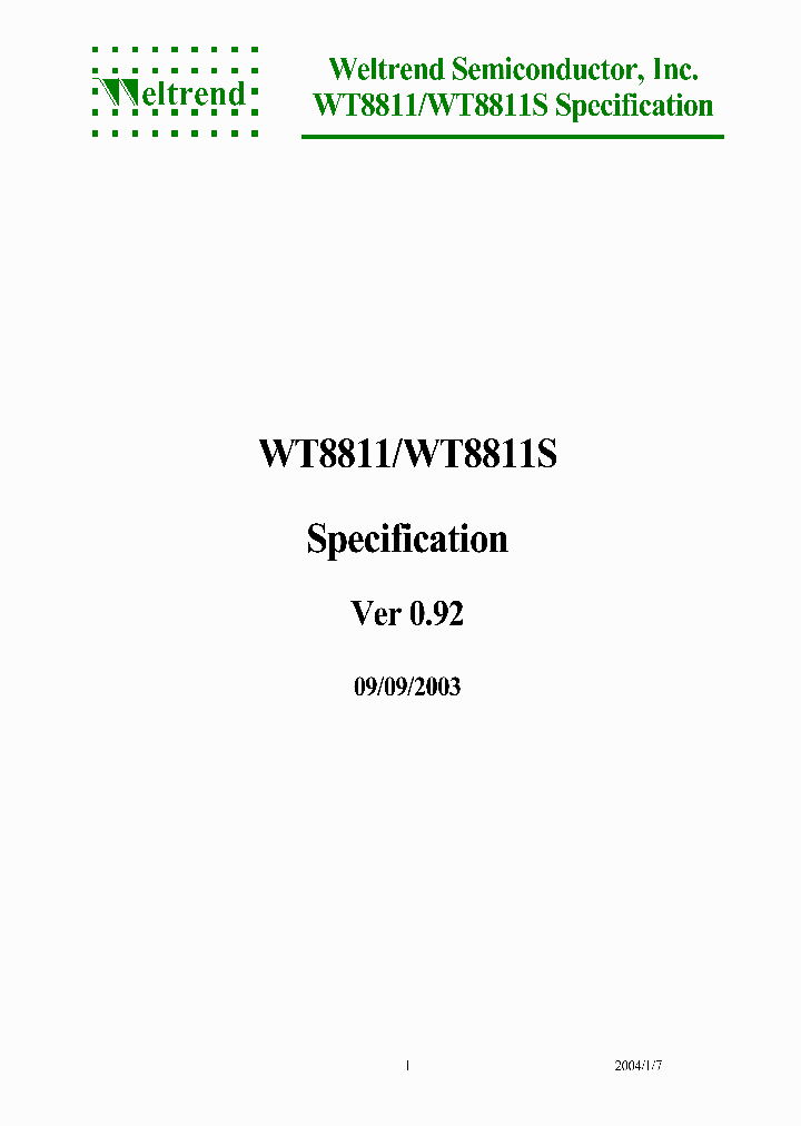 WT8811_317598.PDF Datasheet