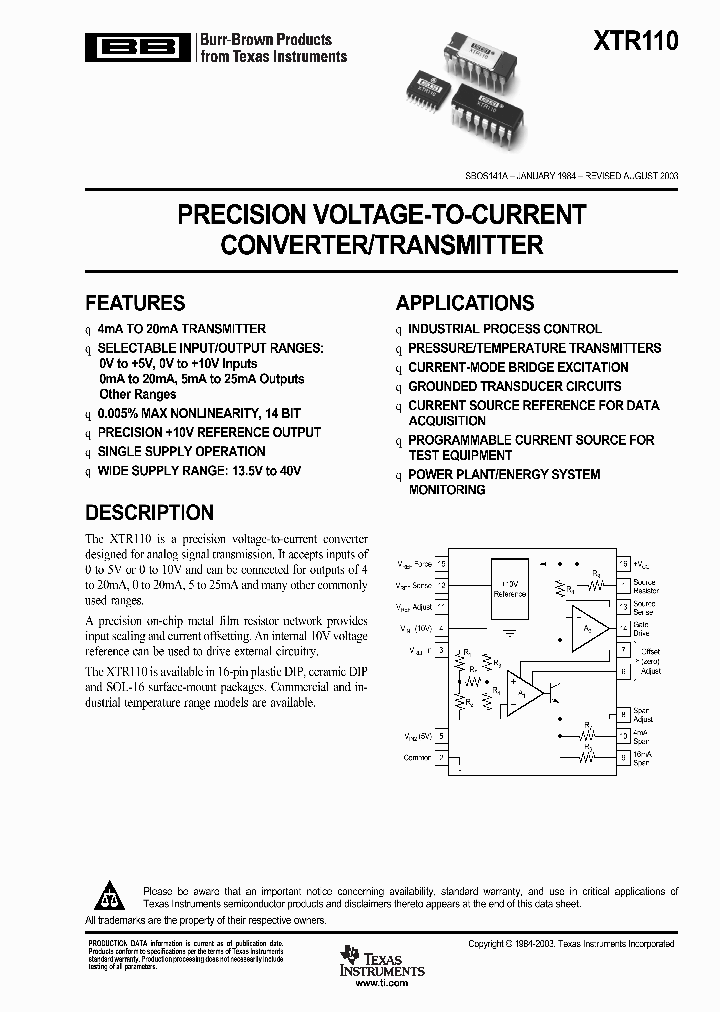 XTR110KP_196322.PDF Datasheet