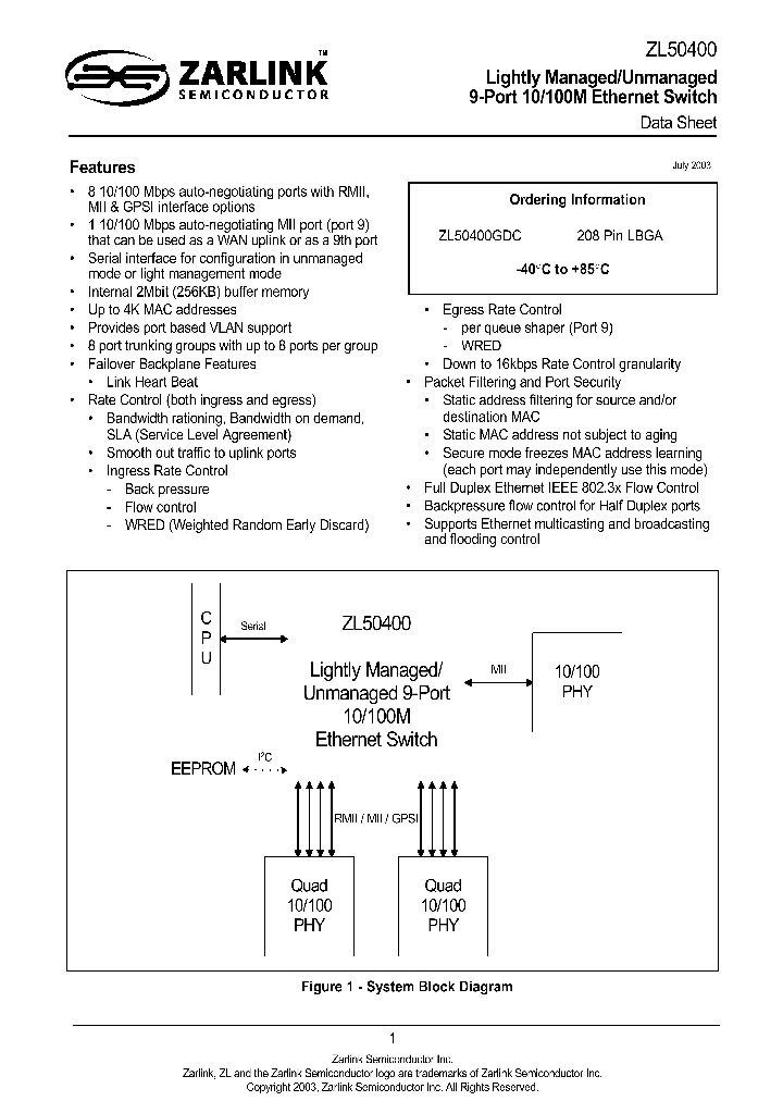 ZL50400_331619.PDF Datasheet