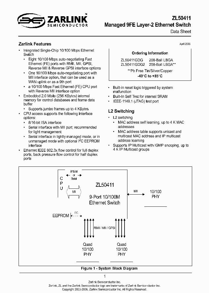 ZL50411_356767.PDF Datasheet