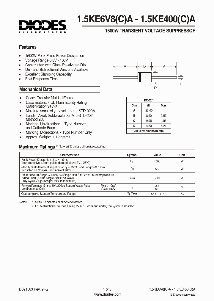 15KE200A_125074.PDF Datasheet