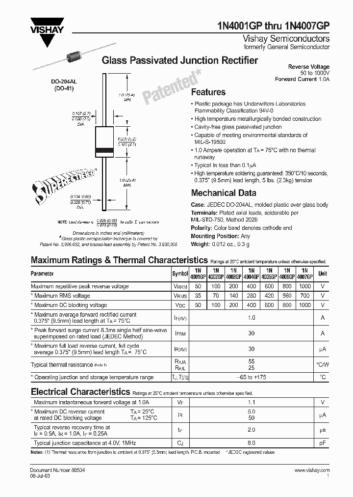 1N4004GPE_414791.PDF Datasheet