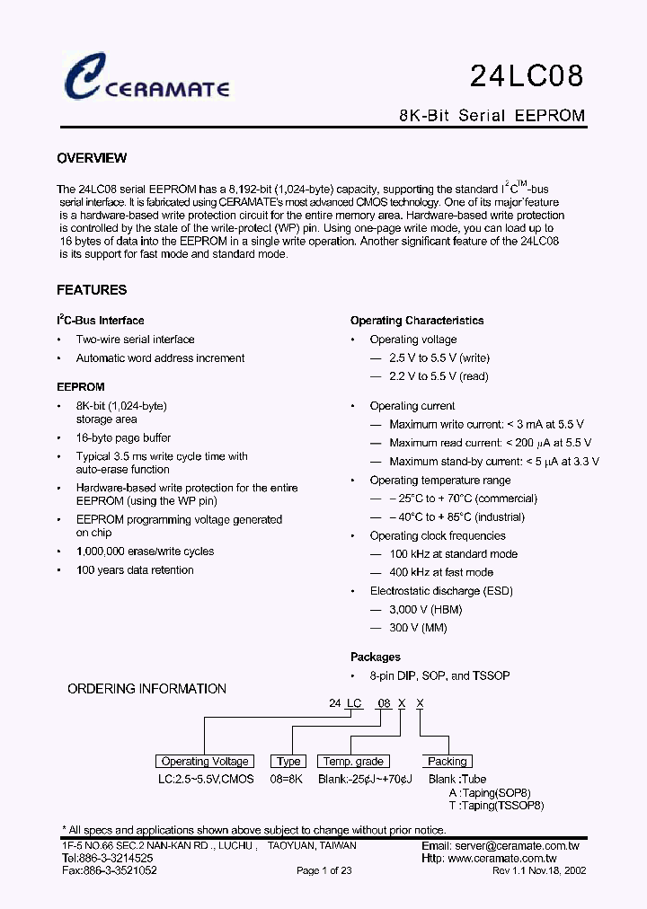 24LC08_410161.PDF Datasheet