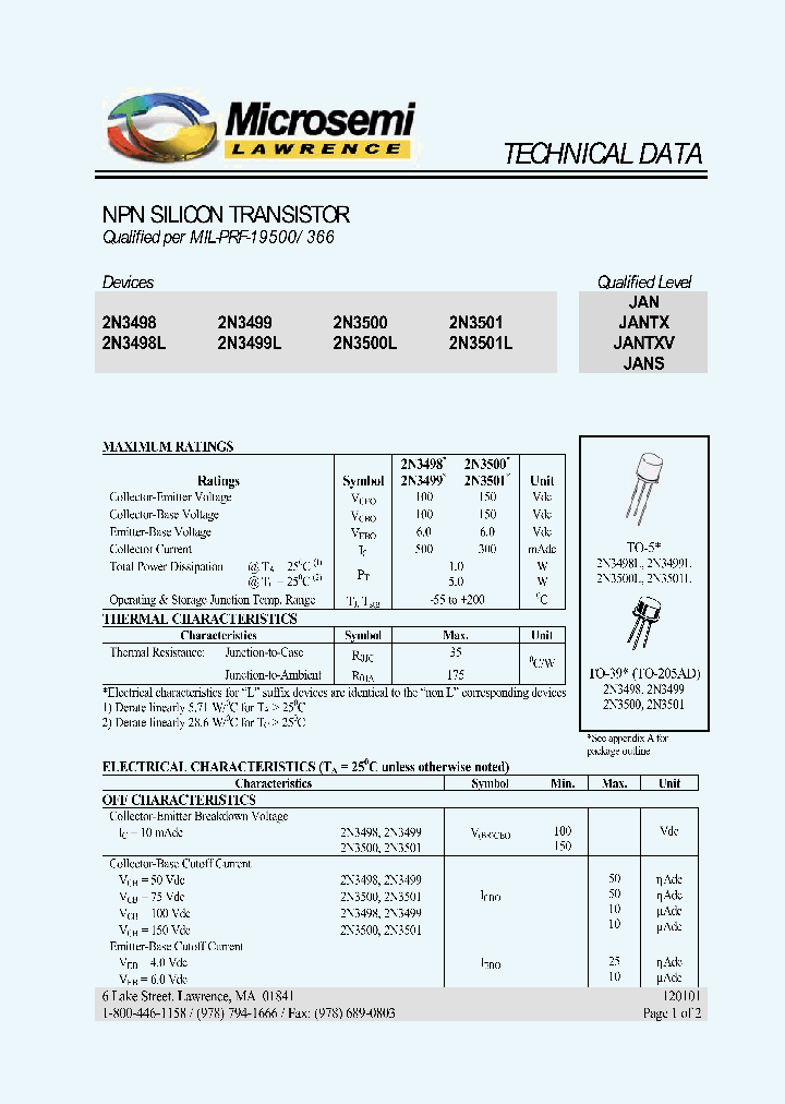 JANS2N3498L_406211.PDF Datasheet