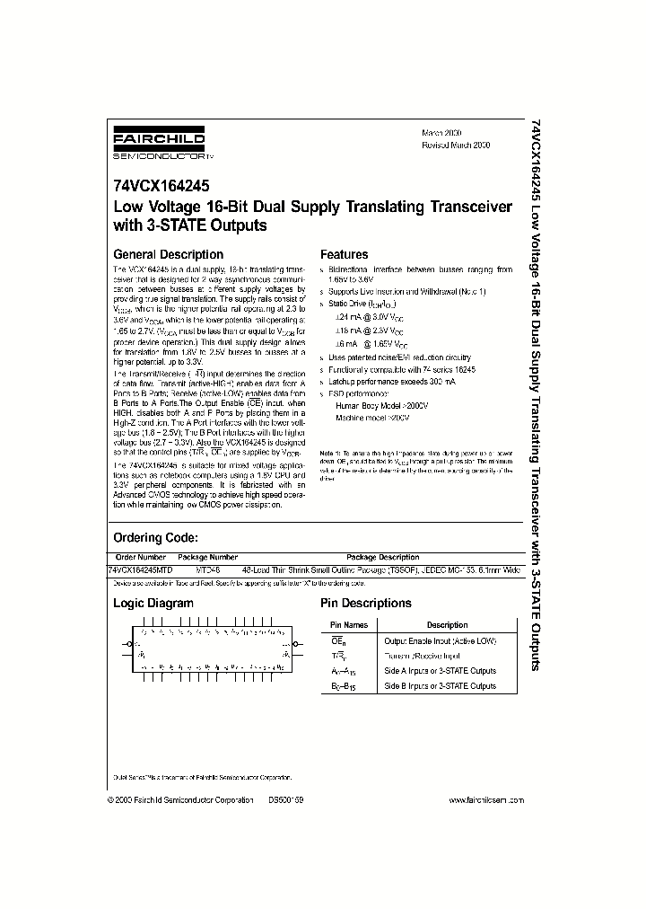 74VCX164245MTD_244636.PDF Datasheet
