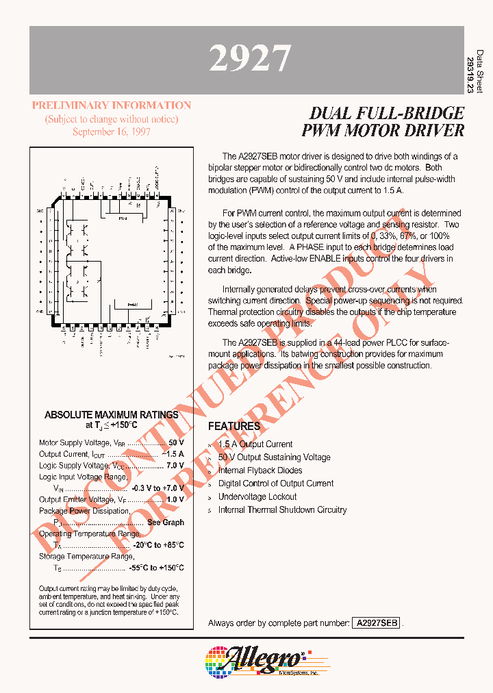 A2927SEB_413482.PDF Datasheet
