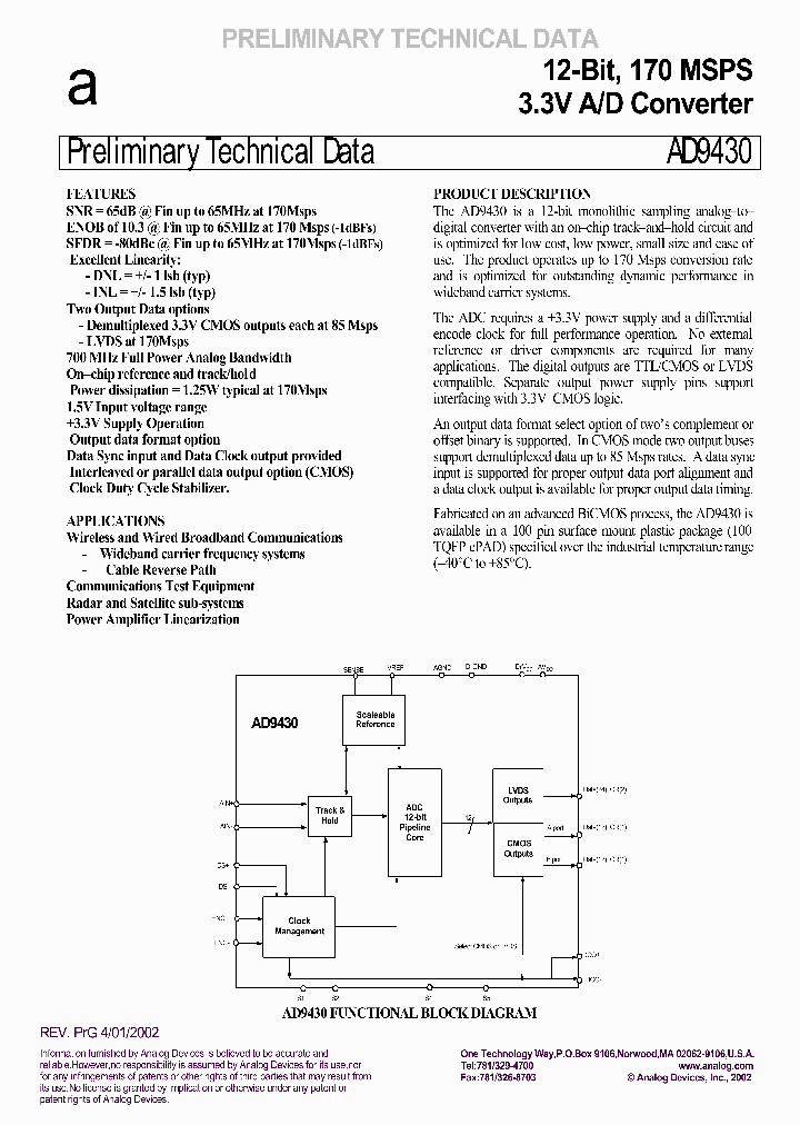 AD9430PCB-CMOS_419576.PDF Datasheet