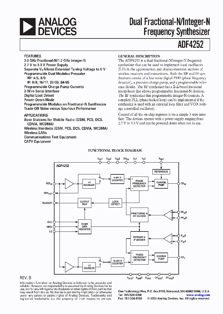 ADF4252_433058.PDF Datasheet