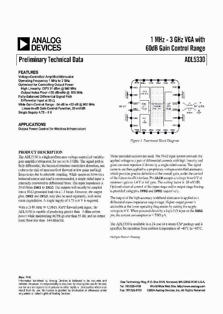 ADL5330ACPZ-R2_393550.PDF Datasheet
