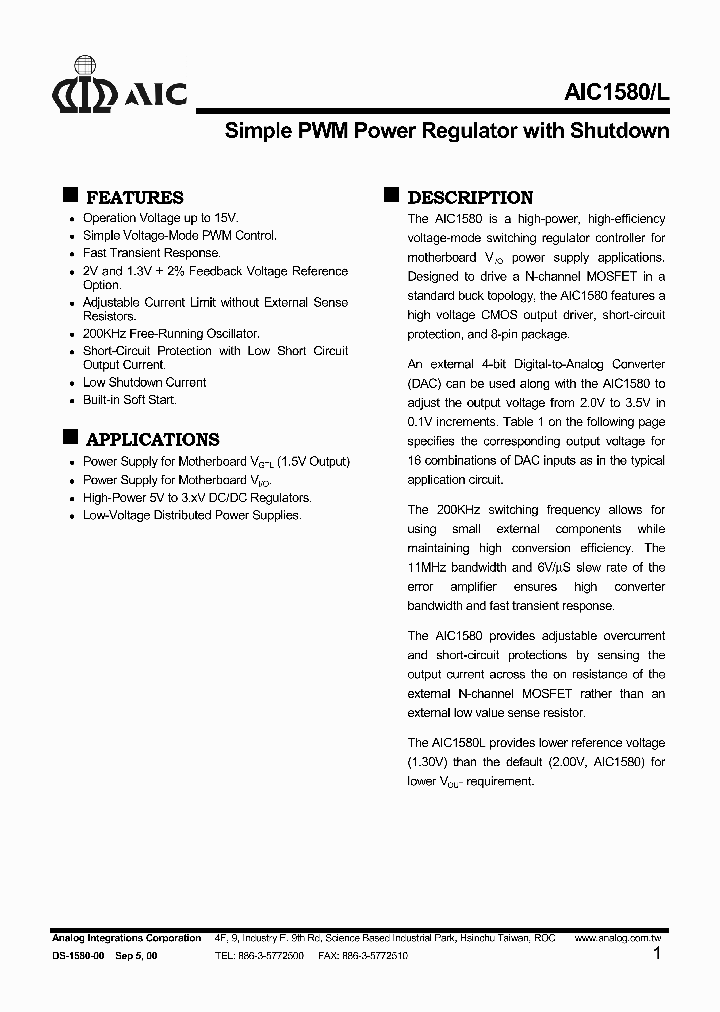 AIC1580_429253.PDF Datasheet