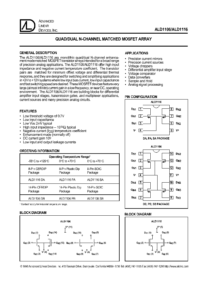 ALD1116DA_276387.PDF Datasheet