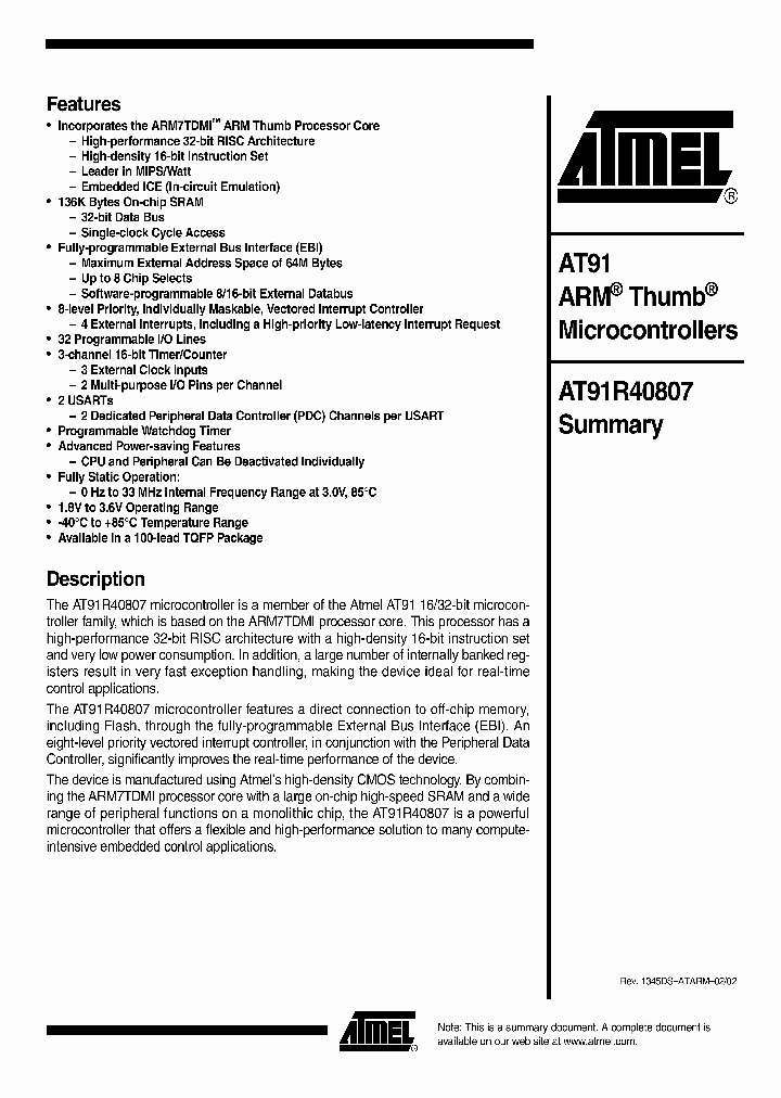 AT91R40807_394343.PDF Datasheet