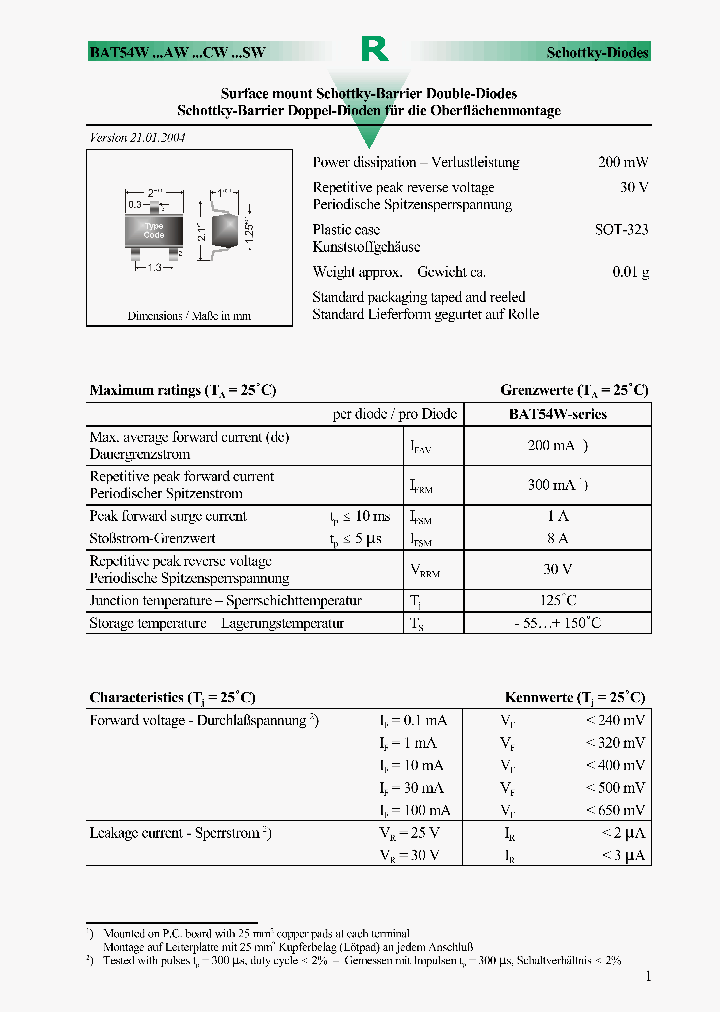 BAT54W_417490.PDF Datasheet