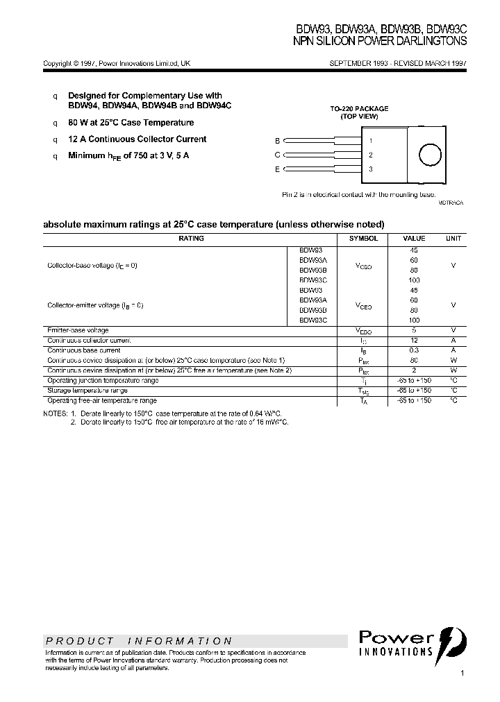 BDW93B_409957.PDF Datasheet