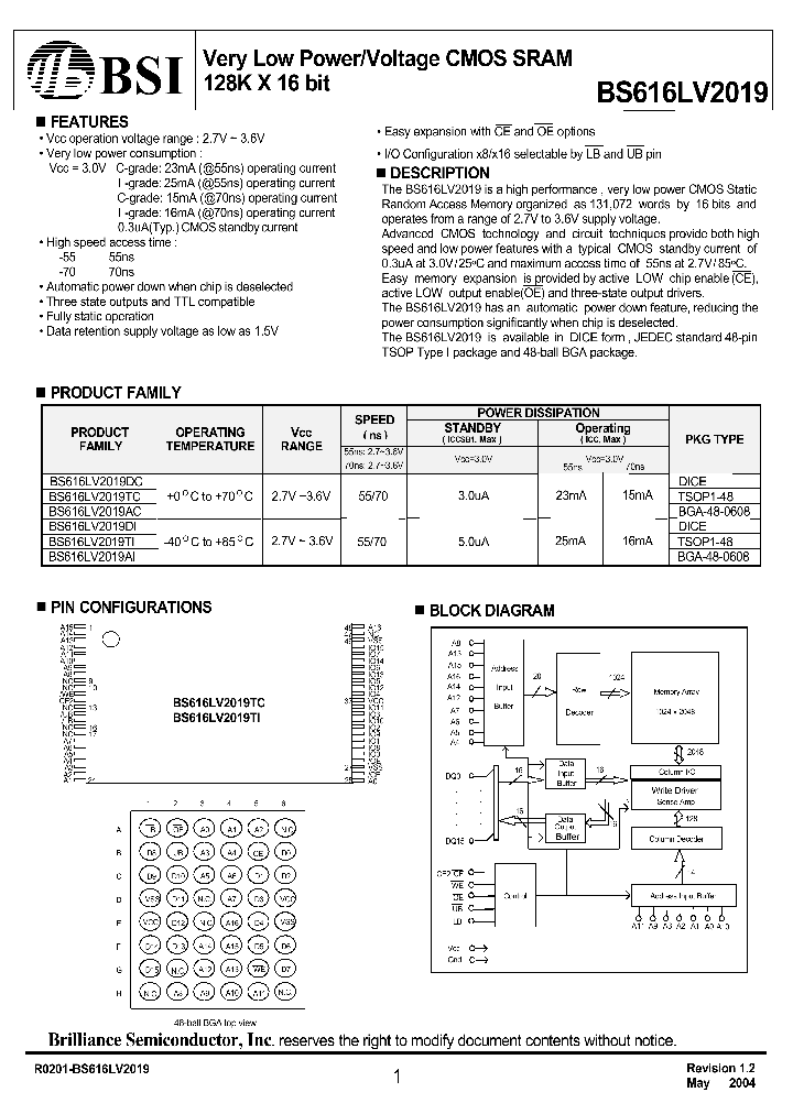 BS616LV2019TI_152967.PDF Datasheet