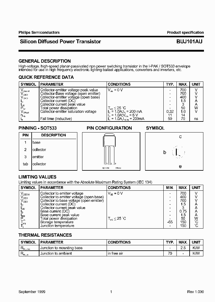 BUJ101AU_388955.PDF Datasheet
