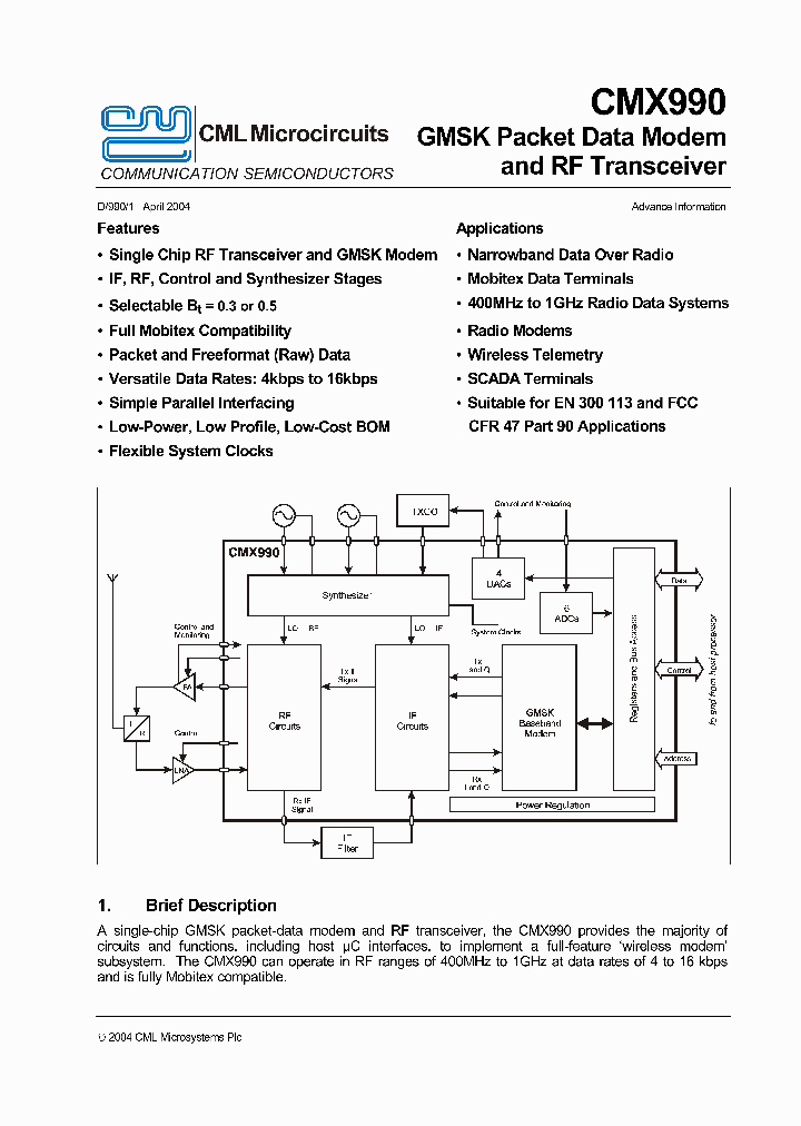 CMX990_430627.PDF Datasheet