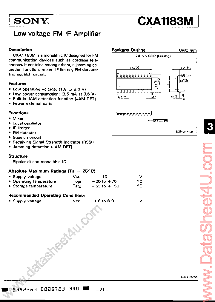 CXA1183M_388474.PDF Datasheet