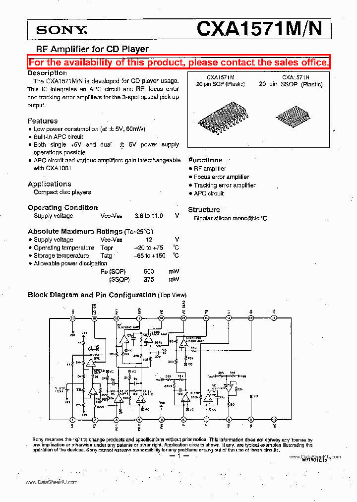 CXA1571M_391232.PDF Datasheet