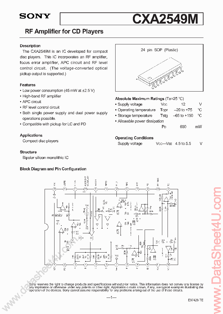 CXA2549M_394407.PDF Datasheet