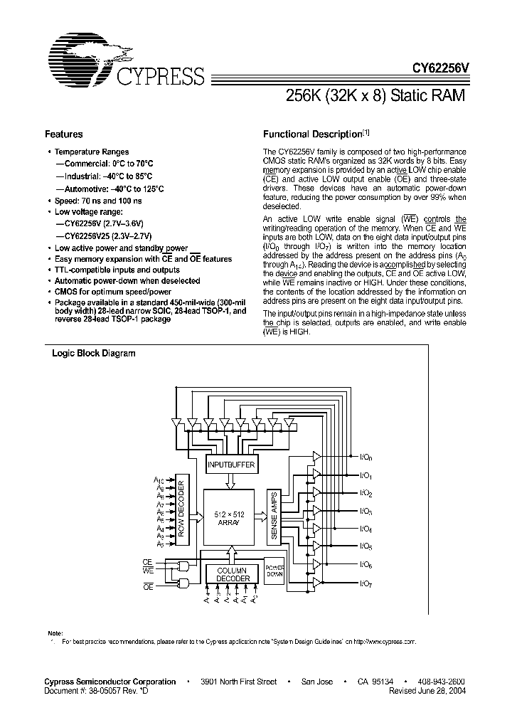 CY62256VLL-70ZI_394051.PDF Datasheet