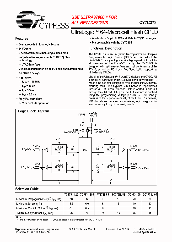CY7C373_409148.PDF Datasheet