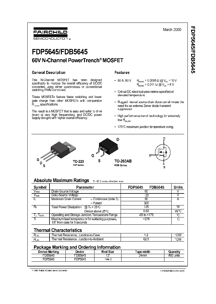 FDP5645_417285.PDF Datasheet