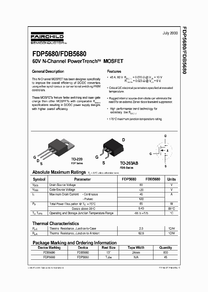 FDP5680_417286.PDF Datasheet
