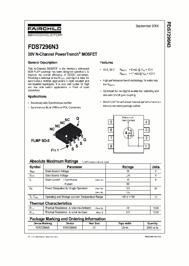 FDS7296N3_389110.PDF Datasheet