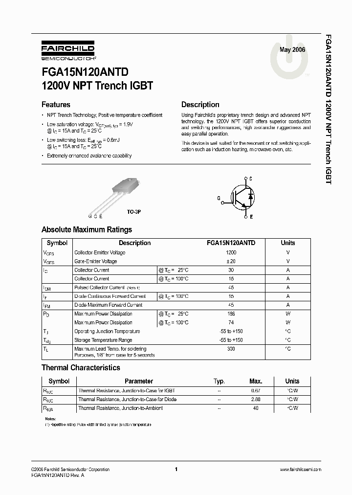 FGA15N120ANTD_427652.PDF Datasheet