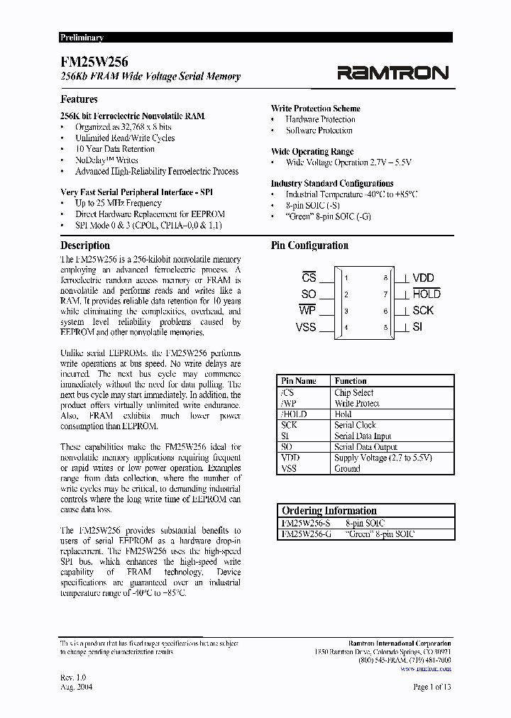 FM25W256_398383.PDF Datasheet