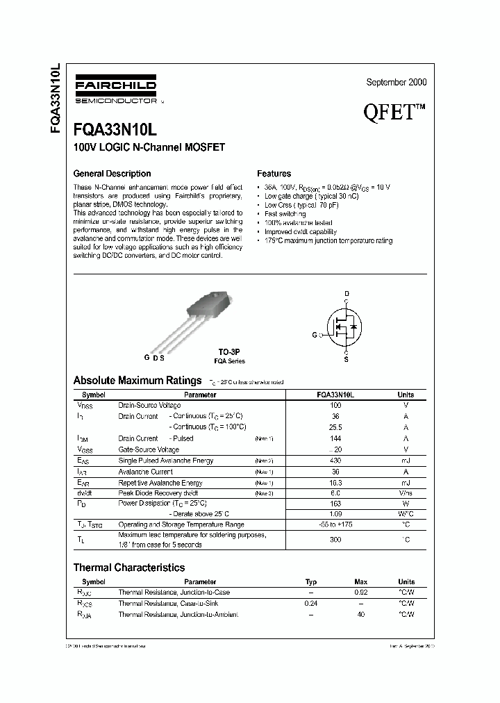 FQA33N10L_415779.PDF Datasheet