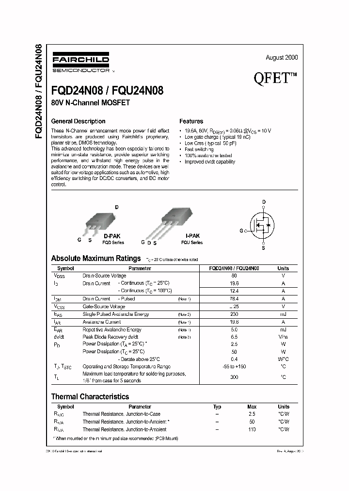 FQU24N08_423185.PDF Datasheet