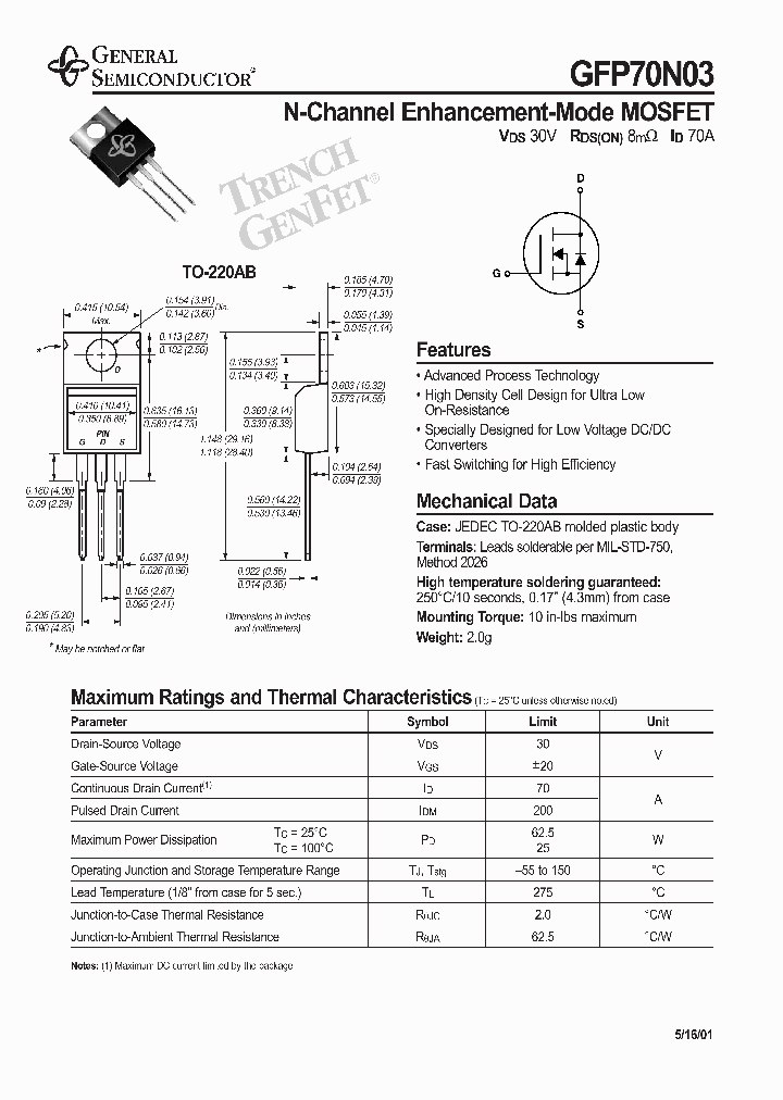 GFP70N03_396813.PDF Datasheet