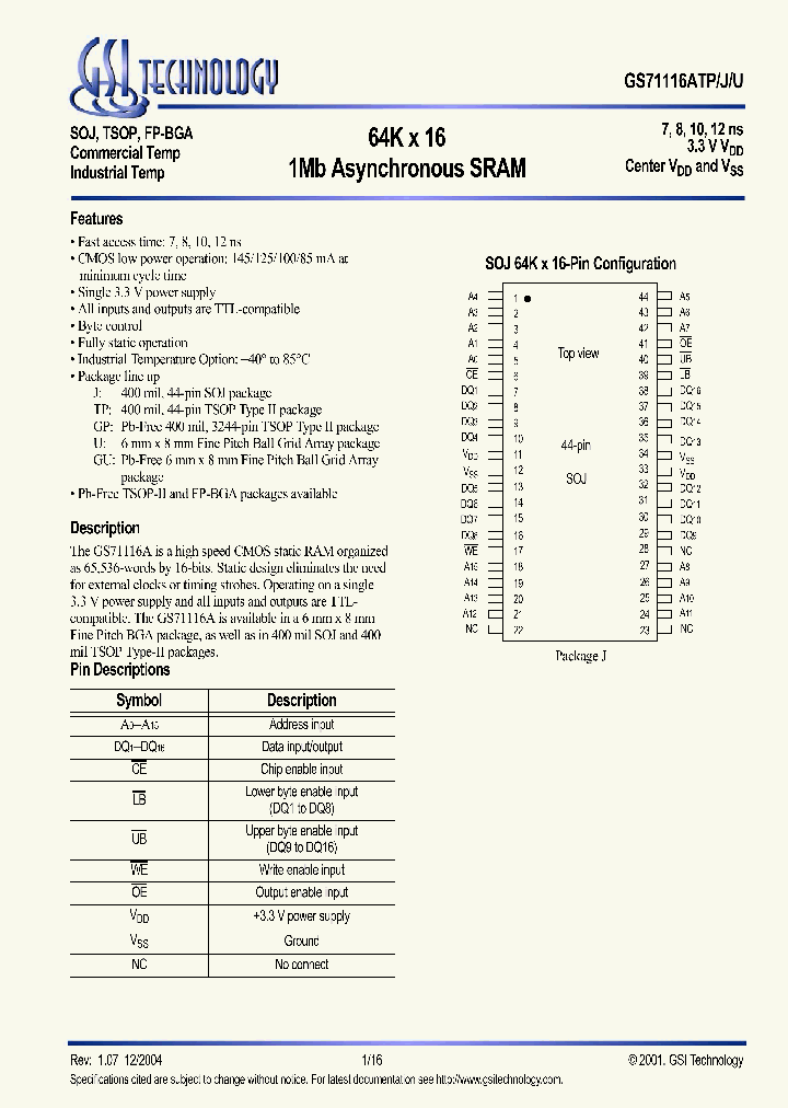 GS71116ATP_428436.PDF Datasheet